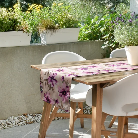 Bieżnik GARDEN na taras oraz balkon z wodoodpornej tkaniny - 40 x 180 cm - kremowy