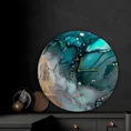 Dekoracyjny zegar ścienny w stylu nowoczesnym ze szklaną tarczą - 40 x 5 x 40 cm - turkusowy 6
