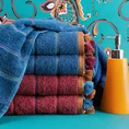 TERRA COLLECTION Ręcznik MOROCCO z kolorowymi frędzlami oraz bordiurą z przeszyciami - 50 x 90 cm - bordowy 8