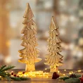 Figurka świąteczna drewniana choinka z wytłoczeniami - 20 x 8 x 51 cm - jasnobrązowy 2