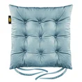 Dwustronna welwetowa poduszka siedziskowa na krzesło z dziewięcioma pikowaniami, gramatura 260 g/m2 - 40 x 40 x 6 cm - niebieski 2