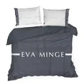 EVA MINGE Komplet pościeli SILK 7 z najwyższej jakości makosatyny bawełnianej z nadrukiem logo - 160 x 200 cm - czarny 3