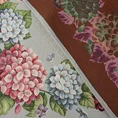 Obrus gobelinowy z motywem kwitnących hortensji - 140 x 180 cm - popielaty 6
