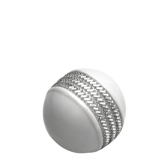 Kula CARDO w stylu glamour zdobiona kryształkami w dwóch kształtach - 10 x 10 x 9 cm - biały