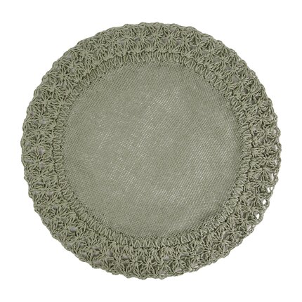 Okrągła pleciona podkładka BOHO 11  z ozdobnym brzegiem ∅ 38 cm