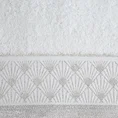 DIVA LINE Ręcznik HANA w kolorze białym, z błyszczącym geometrycznym wzorem na bordiurze - 70 x 140 cm - biały 2