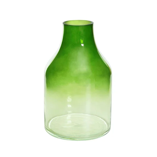 Wazon  ze szkła artystycznego dwubarwny - ∅ 17 x 27 cm - zielony/transparentny