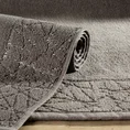 Dywanik łazienkowy NIKA z bawełny, dobrze chłonący wodę z geometrycznym wzorem wykończony błyszczącą nicią - 50 x 70 cm - grafitowy 3
