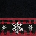 Ręcznik świąteczny RUDOLF 02 bawełniany z żakardową bordiurą w kratkę i haftem ze śnieżynkami - 50 x 90 cm - czarny 2