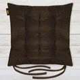 ADORE dwustronna welurowa poduszka siedziskowa na krzesło z dziewięcioma pikowaniami, gramatura 195 g/m2 - 40 x 40 x 6 cm - ciemnobrązowy 1
