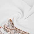 LIMITED COLLECTION ręcznik LUNA 3 z miękkiej bawełny z żakardową bordiurą z motywem liści miłorzębu BLASK BIELI - 70 x 140 cm - biały 6