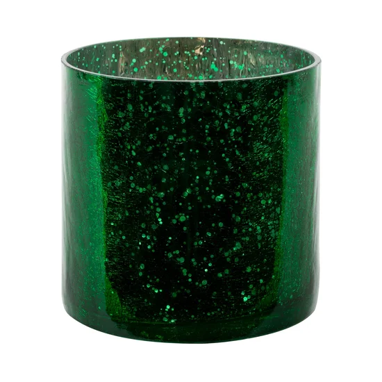 Osłona na donicę VERRE ze szkła artystycznego z marmurkową fakturą -  - zielony