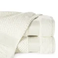 EUROFIRANY PREMIUM Ręcznik MILAN z puszystej bawełny frotte o ryżowej strukturze z błyszczącą bordiurą - 70 x 140 cm - kremowy 1