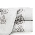 Ręcznik z haftem z motywem roweru - 70 x 140 cm - kremowy 1