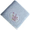 Ręcznik GARDEN z owalną aplikacją z z kwiatami - 70 x 140 cm - niebieski 1