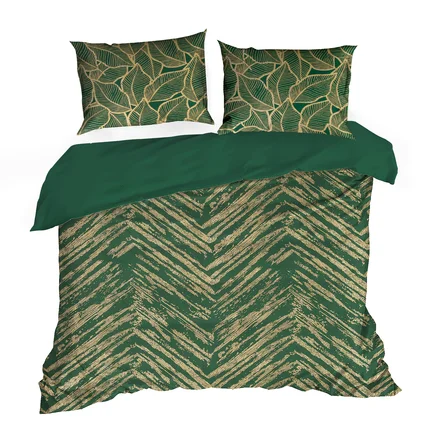 NOVA PRINT METALLIC 28 Komplet pościeli z wysokogatunkowej satyny bawełnianej z metalicznym nadrukiem łącząca motywy geometryczne i botaniczne w kartonowym opakowaniu na prezent NOVA PRINT METALLIC 28 Komplet pościeli z wysokogatunkowej satyny bawełnianej z metalicznym nadrukiem łącząca motywy geometryczne i botaniczne w kartonowym opakowaniu na prezent - 220 x 200 cm