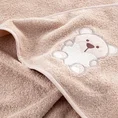 Ręcznik z bawełny BABY dla dzieci z bordiurą zdobioną haftem z misiem - 50 x 90 cm - beżowy 5