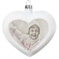 Bombka szklana w kształcie serca z wizerunkiem dziecka vintage - 10 cm - biały 2