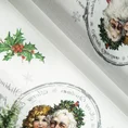 Obrus świąteczny SANDY zdobiony nadrukiem ze świątecznym motywem w stylu vintage i koronką - 85 x 85 cm - biały 4