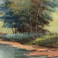 Obraz VIEW ręcznie malowany na płótnie - 80 x 80 cm - szary 2