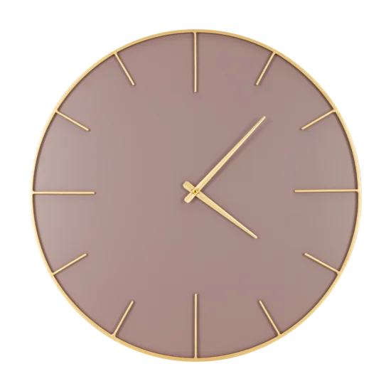 Duży  zegar ścienny w stylu nowoczesnym z fioletowym cyferblatem, 60 cm średnicy - 60 x 4 x 60 cm - fioletowy