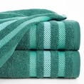 EUROFIRANY CLASSIC Ręcznik bawełniany GRACJA z ozdobną bordiurą w pasy - 50 x 90 cm - ciemnozielony 1