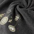 Ręcznik świąteczny SANTA 19 bawełniany z haftem z ozdobami świątecznymi - 50 x 90 cm - stalowy 6