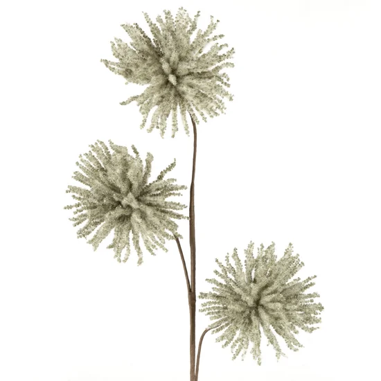 GAŁĄZKA Z DMUCHAWCAMI kwiat sztuczny dekoracyjny - 60 cm - ciemnomiętowy