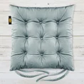 Dwustronna welwetowa poduszka siedziskowa na krzesło z dziewięcioma pikowaniami, gramatura 260 g/m2 - 40 x 40 x 6 cm - jasnopopielaty 1
