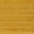 Ręcznik z welurową bordiurą przetykaną błyszczącą nicią - 50 x 90 cm - musztardowy 2