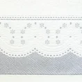 Ręcznik z żakardową bordiurą zdobioną drobnymi kwiatuszkami - 50 x 90 cm - kremowy 2