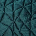 EVA MINGE  Narzuta AMPARO z błyszczącego welwetu przeszywana w geometryczny wzór - 220 x 240 cm - turkusowy 5
