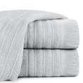 Ręcznik bawełniany MIRENA w stylu boho z frędzlami - 50 x 90 cm - srebrny 1