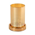 Świecznik dekoracyjny CLAIRE z metalu ze szklanym kloszem - ∅ 12 x 16 cm - złoty 1