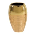 Wazon ceramiczny dekorowany lusterkami w stylu glamour złoty - 14 x 10 x 24 cm - złoty 1