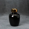 Wazon ceramiczny ze złotym zdobieniem - ∅ 10 x 15 cm - czarny 1