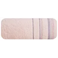 Ręcznik POLA z żakardową bordiurą zdobioną stebnowaniem - 50 x 90 cm - różowy 3