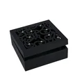 Szkatułka AGA z ażurowym wieczkiem i kryształami - 16 x 16 x 6 cm - czarny 1