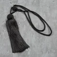 Dekoracyjny sznur do upięć z chwostem - 64 cm - czarny 1