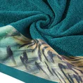 EWA MINGE Ręcznik COLLIN z bordiurą zdobioną fantazyjnym nadrukiem - 50 x 90 cm - turkusowy 5