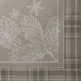 Bieżnik gobelinowy HOLLY z motywem świątecznym i ozdobną kantą w kratę - 45 x 100 cm - ciemnobeżowy 4