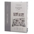 EUROFIRANY CLASSIC SATIN Komplet pościeli SPRING 09 z wysokiej jakości satyny bawełnianej  z graficznym kwiatowym nadrukiem - 220 x 200 cm - biały 2
