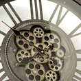 Duży dekoracyjny zegar ścienny z rzymskimi cyframi i ruchomymi kołami zębatymi w stylu industrialnym,60 cm średnicy - 60 x 7 x 60 cm - stalowy 2