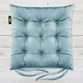 Dwustronna welwetowa poduszka siedziskowa na krzesło z dziewięcioma pikowaniami, gramatura 260 g/m2 - 40 x 40 x 6 cm - niebieski 1