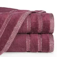 Ręcznik z welurową bordiurą przetykaną błyszczącą nicią - 50 x 90 cm - bordowy 1