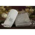 Ręcznik świąteczny SANTA 13 bawełniany  z aplikacją ze śnieżynkami i kryształkami - 70 x 140 cm - srebrny 4