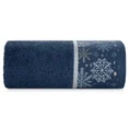 Ręcznik CAROL 02 z żakardową bordiurą ze śnieżynkami - 70 x 140 cm - ciemnoniebieski 3