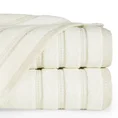 Ręcznik z welurową bordiurą przetykaną błyszczącą nicią - 30 x 50 cm - kremowy 1