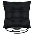 ADORE dwustronna welurowa poduszka siedziskowa na krzesło z czterema pikowaniami, gramatura 195 g/m2 - 40 x 40 x 8 cm - czarny 2