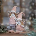 Figurka świąteczna WRÓŻKA w zimowym stroju z miękkich tkanin - 14 x 12 x 57 cm - różowy 2